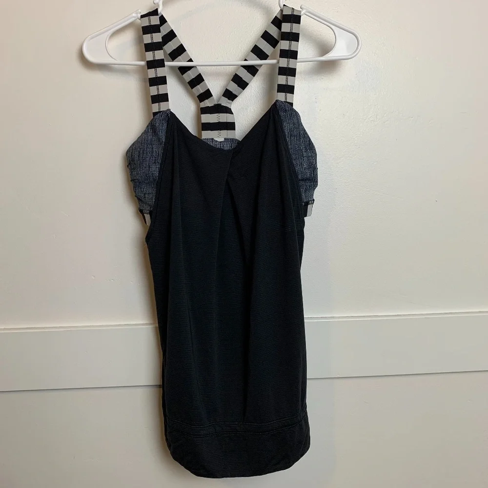 Lululemon Black & White Rest Less Tank Top